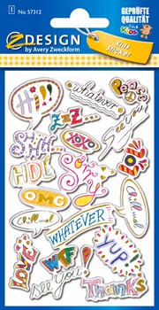 Z-Design 57312, Puffy Sticker, 3D Folie, Sprüche, bunt, 1 Bogen