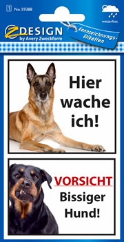 Z-Design 59388, Home Foliensticker, Bissiger Hund, 1 Bogen