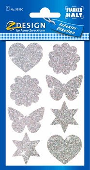 Z-Design 59390, Home Foliensticker, Herz, Stern, Blume, Schmetterling, 1 Bogen
