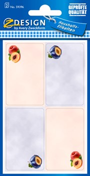 Z-Design 59396, Home Haushaltsetikett, Pflaume und Pfirsich, 2 Bogen, Bogengröße 76 x 120 mm
