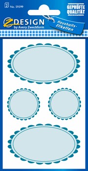 Z-Design 59399, Home Haushaltsetikett, türkiser Rahmen, 2 Bogen, Bogengröße 76 x 120 mm
