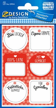 Z-Design Home Haushaltsetiketten, Bin lecker, 12 Aufkleber (Avery Zweckform 59934)
