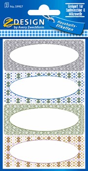 Z-Design 59957, Namensetiketten, Folie, Retro, bunt, 2 Bogen