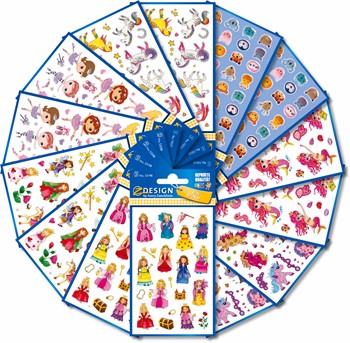 Z-Design 59990, Sticker Set Mädchen, 16 Bögen, Bogengröße 76 x 120 mm