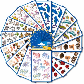 Z-Design 59992, Sticker Set Tiere, 40 Bögen, Bogengröße 76 x 120 mm