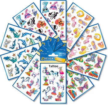 Z-Design 59996, Kids Tattoo Set Mädchen, 10 Bögen, Bogengröße 76 x 120 mm