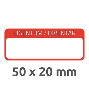 Avery Zweckform 6902, Inventar-Etiketten "Eigentum/Inventar", 50 x 20 mm, mit Laminat, 50 Etiketten, rot