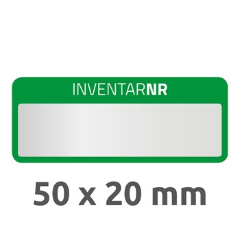 Avery Zweckform 6908, Inventar-Etiketten "Inventarnr", 50 x 20 mm, 50 Etiketten, grün, aus silberner Polyester-Folie