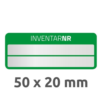 Avery Zweckform 6912, Inventar-Etiketten "Inventarnr", 50 x 20 mm, 50 Etiketten, grün, aus silberner Polyester-Folie