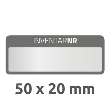 Avery Zweckform 6920, Inventar-Etiketten "Inventarnr", 50 x 20 mm, 50 Etiketten, schwarz, aus Aluminium-Folie
