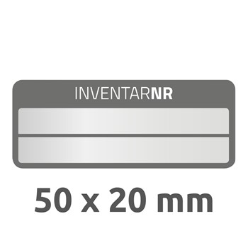 Avery Zweckform 6921, Inventar-Etiketten "Inventarnr", 50 x 20 mm, 50 Etiketten, schwarz, aus Aluminium-Folie