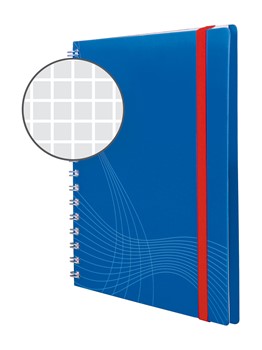 Avery Zweckform 7033, Kunststoff-Cover Notizbuch notizio, Doppelspirale, kariert, DIN A5, 90 g/m², 90 Blatt, blau