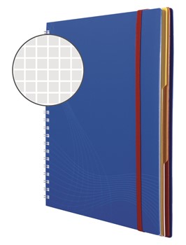 Avery Zweckform 7037, Kunststoff-Cover Notizbuch notizio, Doppelspirale, kariert, DIN A4, 90 g/m², 90 Blatt, blau