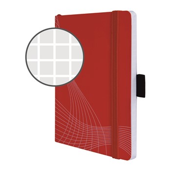 Avery Zweckform 7038, Softcover Notizbuch notizio, gebunden, kariert, DIN A6, 90 g/m², 80 Blatt, rot