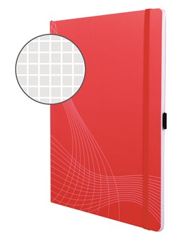 Avery Zweckform 7043, Softcover Notizbuch notizio, gebunden, kariert, DIN A4, 90 g/m², 80 Blatt, rot