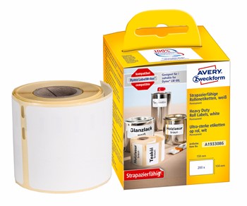 Avery Zweckform A1933086, Rollenetiketten, 104 x 159 mm, 1 Rolle/200 Etiketten, weiß