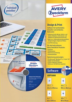 Avery Zweckform ADP5000, Design&Print Software, Komplettpaket, für Windows 10, 8, 7, Vista, XP