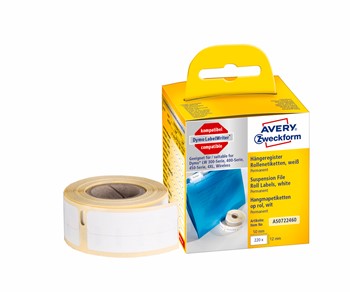 Avery Zweckform AS0722460, Rollenetiketten, 50 x 12 mm, 1 Rolle/220 Etiketten, weiß