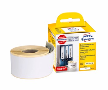 Avery Zweckform AS0722470, Rollenetiketten, 190 x 38 mm, blickdicht, 1 Rolle/110 Etiketten, weiß