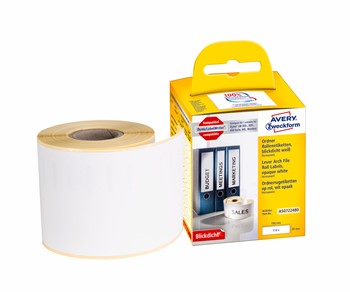 Avery Zweckform AS0722480, Rollenetiketten, 190 x 59 mm, blickdicht, 1 Rolle/110 Etiketten, weiß
