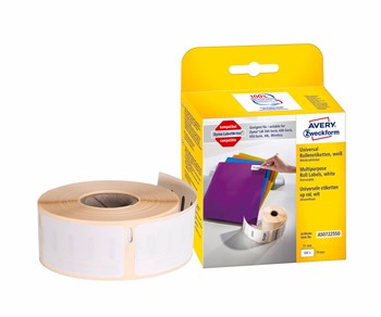 Avery Zweckform AS0722550, Rollenetiketten, 19 x 51 mm, 1 Rolle/500 Etiketten, weiß