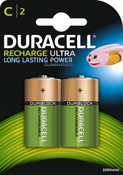 Duracell DUR055988, Standard NimH Akku, C, 1,2V, 2200mAH, 2er Pack