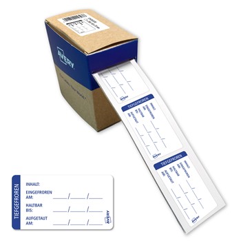 Avery Lebensmittel-Etiketten "Tiefgefroren" , 65 x 35 mm, 200 Etiketten / 1 Rolle, Weiß (Avery Zweckform ETICOLD.DE)