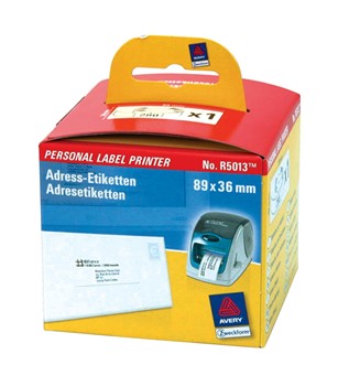 Avery Zweckform R5013, Adressetiketten für Personal Label Printer 89x36 mm, 1 Rolle (= 280 Etiketten), Stampit geeignet