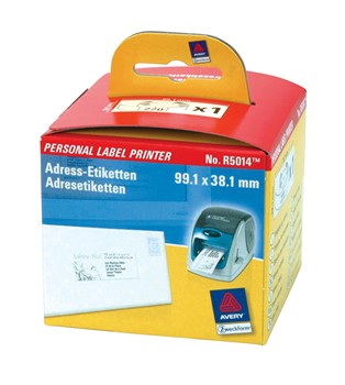 Avery Zweckform R5014, Adressetiketten für Personal Label Printer 99,1x38,1 mm, 1 Rolle (= 220 Etiketten), Stampit geeignet