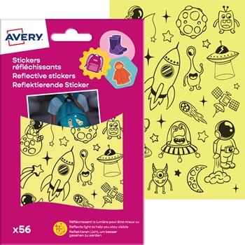 Avery Reflektierende Aufkleber, Reflektierende Folie, Space, Silber (Avery Zweckform REF56E)