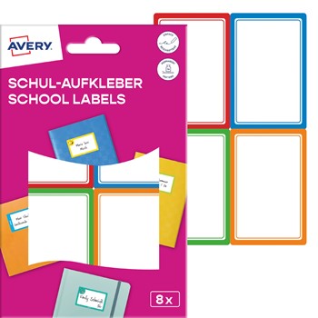 Avery Buch-Etiketten, Papier, bunt, Bunt, 44 x 64 mm (Avery Zweckform SCHOOL8C)
