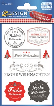 Z-Design 52819, Christmas Papier Sticker, Stempel, 1 Bogen, Bogengröße 76 x 120 mm