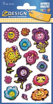 Z-Design 53172, Kids Sticker Effektfolie, Blumen, 1 Bogen, Bogengröße 76 x 120 mm