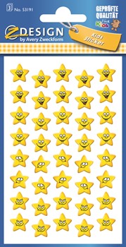 Z-Design 53191, Kids Papier Sticker, Sterne, 3 Bogen, Bogengröße 76 x 120 mm
