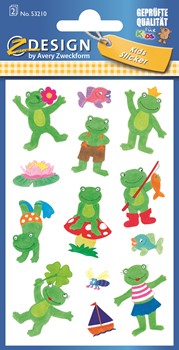 Z-Design 53210, Kids Papier Sticker, Frösche, 2 Bogen, Bogengröße 76 x 120 mm