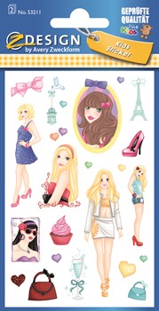 Z-Design 53211, Kids Papier Sticker, Models, 2 Bogen, Bogengröße 76 x 120 mm