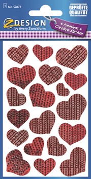 Z-Design 57872, Creative Sticker Effektfolie, Herzen, 1 Bogen, Bogengröße 76 x 120 mm