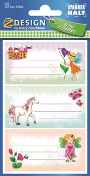 Z-Design 59202, School Buchetiketten, Feen, 2 Bogen, Bogengröße 76 x 120 mm