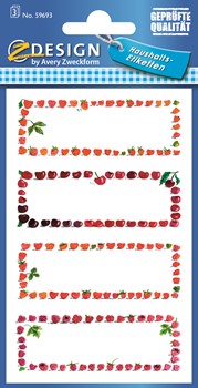 Z-Design 59693, Home Haushaltsetiketten, Obstreihe, 3 Bogen, Bogengröße 76 x 120 mm