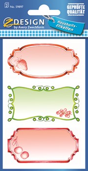 Z-Design 59897, Home Haushaltsetiketten, Frucht, 2 Bogen, Bogengröße 76 x 120 mm