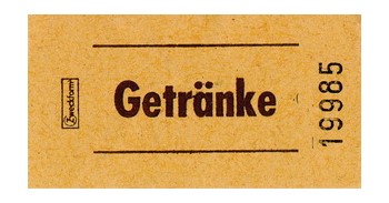 Avery Zweckform 2322, Bon-Rollen Getränkemarken gelb, 57x30 mm, fortlaufend nummeriert,  1Rolle (=1000 Stück)