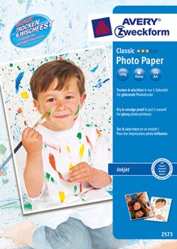 Avery Zweckform 2573, Classic Inkjet-Photo-Papier, glänzend, A4, 160 g, 50 Blatt