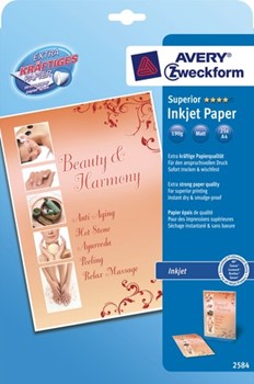 Avery Zweckform 2584, Superior Inkjet-Papier, matt, A4, 190g, 25 Blatt