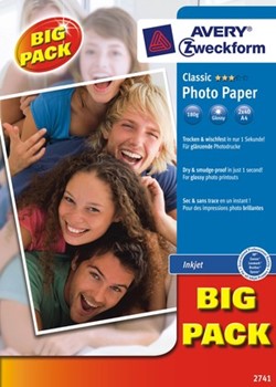 Avery Zweckform 2741, Classic Inkjet-Photo-Papier, glänzend, A4, 180 g, 80 Blatt