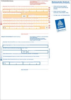 Avery Zweckform 2817-EU, EU-Standardüberweisung, inklusive Software-CD, A4, 100 Blatt