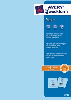 Avery Zweckform 2917, Universalpapier, hellblau, A4, 120g, 50 Blatt