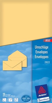 Avery Zweckform 2922, Umschläge goldgelb 80g DIN lang, 15 Stück