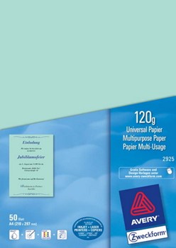 Avery Zweckform 2925, Universalpapier, mint, A4, 120g, 50 Blatt