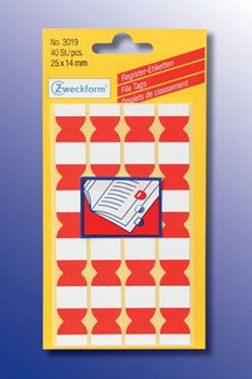 Avery Zweckform 3019, Register-Etiketten (Index Tabs), 24x14 mm, 40 Etiketten, rot