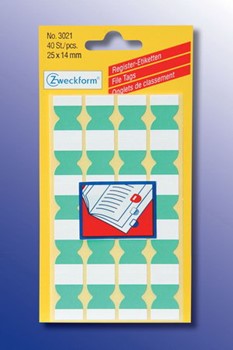Avery Zweckform 3021, Register-Etiketten (Index Tabs), 24x14 mm, 40 Etiketten, grün